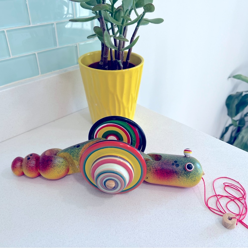 A cute and colorful wooden caterpillar 🐛